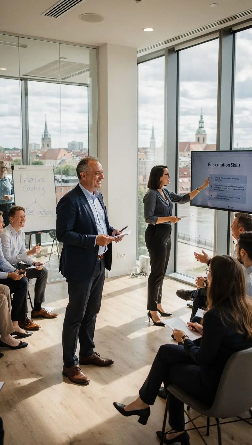 Individuāla coaching sesija ar klientu, kas mērķē uz karjeras izaugsmi.